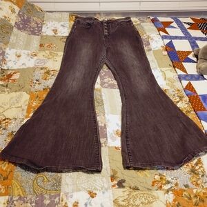 We The Free By Free People Women's Flared Off Black Pants